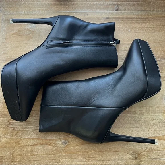 Black Suede Studio Winnie Pointed Toe Platform Stiletto Bootie New - Picture 6 of 9